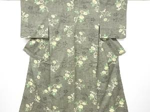 リサイクル　万寿菊模様織り出し単衣着物